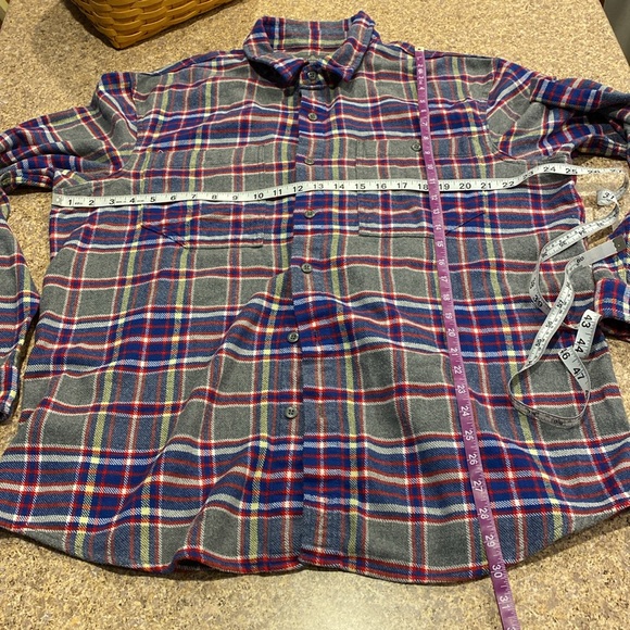 L. L. Bean Signature Organic Cotton Flannel Button Up Shirt Slim Fit XXL 507625 - Picture 6 of 14